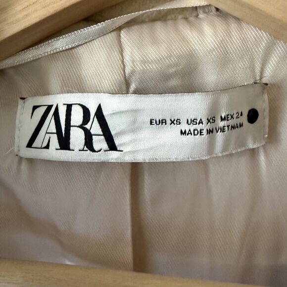 Zara Woman Vanilla Cream Long Double Breasted Overcoat - Picture 7 of 16